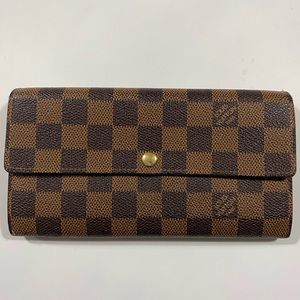 Louis Vuitton Damier Ebene Portefeuille Sarah Long Wallet
